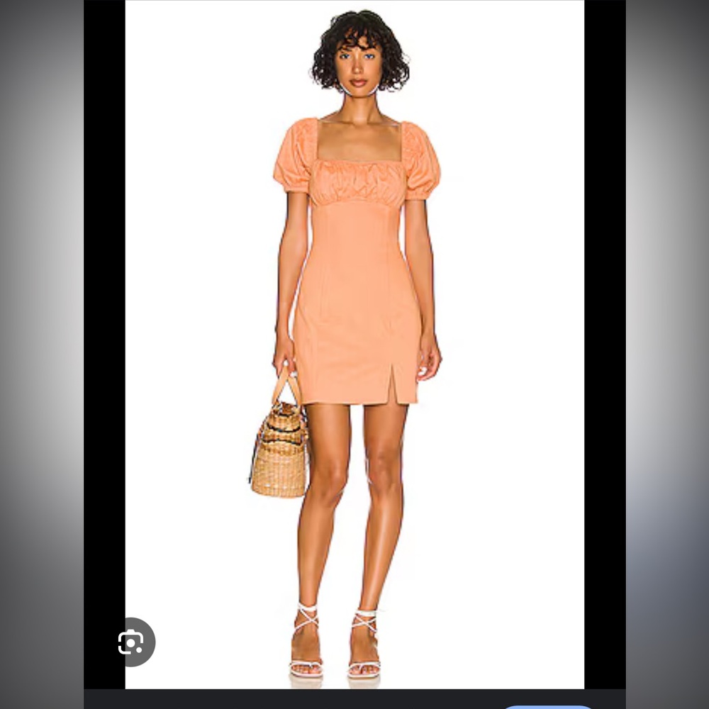 Puff Sleeve summer Dress in Terracotta